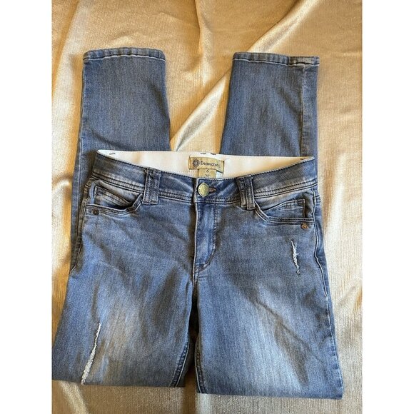 Democracy "Ab" Technology Blue Denim Jeans Straight‎ Size 6 Light Wash - Picture 1 of 8